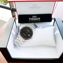 Load image into Gallery viewer, Tissot Luxury Powermatic 80 Black Dial Silver Steel Strap Watch for Men - T086.407.11.201.02