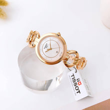 Load image into Gallery viewer, Tissot T Lady Flamingo Mother of Pearl Dial Rose Gold Steel Strap Watch for Women - T094.210.33.116.01