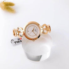 Load image into Gallery viewer, Tissot T Lady Flamingo Mother of Pearl Dial Rose Gold Steel Strap Watch for Women - T094.210.33.116.01