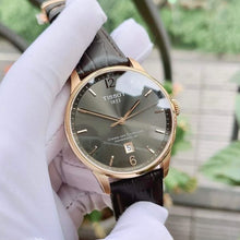 Load image into Gallery viewer, Tissot T Classic Chemin Des Tourelles Powermatic 80 Brown Dial Brown Leather Strap Watch for Men - T099.407.36.447.00