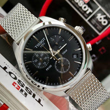 Load image into Gallery viewer, Tissot PR 100 Chronograph Black Dial Silver Mesh Bracelet Watch For Men - T101.417.11.051.01