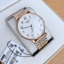 Load image into Gallery viewer, Tissot T Classic Everytime White Dial Rose Gold Mesh Bracelet Watch for Men - T109.610.33.032.00