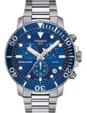 Load image into Gallery viewer, Tissot Seastar 1000 Chronograph Blue Dial Silver Steel Strap Watch For Men - T120.417.11.041.00
