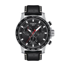 Load image into Gallery viewer, Tissot Supersport Chrono Black Dial Black Leather Strap Watch for Men - T125.617.16.051.00