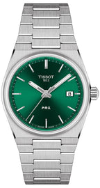 Tissot PRX Quartz Green Dial Steel Silver Steel Strap Watch for Men - T137.410.11.081.00