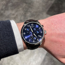 Load image into Gallery viewer, Tissot Chrono XL Classic Blue Dial Brown Leather Strap Watch For Men - T116.617.16.047.00