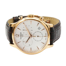 Load image into Gallery viewer, Tissot T Classic Tradition Chronograph White Dial Brown Leather Strap Watch For Men - T063.617.36.037.00