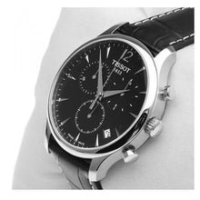 Load image into Gallery viewer, Tissot T Classic Tradition Chronograph Black Dial Black Leather Strap Watch For Men - T063.617.16.057.00