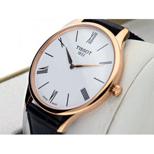 Load image into Gallery viewer, Tissot Tradition 5.5 White Dial Brown Leather Strap Watch for Men - T063.409.36.018.00