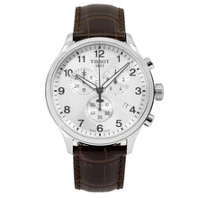 Load image into Gallery viewer, Tissot T Sport Chrono XL Classic Silver Dial Brown Leather Strap Watch For Men - T116.617.16.037.00