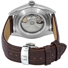 Load image into Gallery viewer, Tissot Gentleman Powermatic 80 Silicium Silver Dial Brown Leather Strap Watch For Men - T127.407.16.031.01