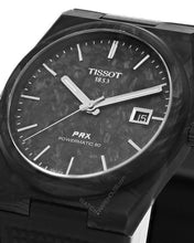 Load image into Gallery viewer, Tissot PRX Powermatic 80 Carbon Black Dial Black Rubber Strap Watch for Men - T137.907.97.201.00