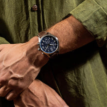 Load image into Gallery viewer, Tissot Chrono XL Vintage Blue Dial Brown Leather Strap Watch For Men - T116.617.16.042.00