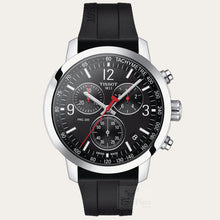 Load image into Gallery viewer, Tissot PRC 200 Chronograph Black Dial Black Rubber Strap Watch for Men - T114.417.17.057.00