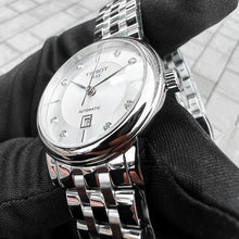 Load image into Gallery viewer, Tissot Carson Premium Automatic Lady Diamonds Silver Dial Silver Steel Strap Watch for Women - T122.207.11.036.00