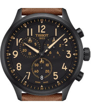 Load image into Gallery viewer, Tissot Chrono XL Quartz Black Dial Brown Leather Strap Watch For Men - T116.617.36.052.03