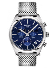 Load image into Gallery viewer, Tissot PR 100 Chronograph Blue Dial Silver Mesh Bracelet Watch for Men - T101.417.11.041.00
