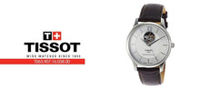 Load image into Gallery viewer, Tissot T Classic Tradition Powermatic 80 Open Heart Silver Dial Brown Leather Strap Watch for Men - T063.907.16.038.00