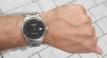 Load image into Gallery viewer, Tissot Luxury Powermatic 80 Black Dial Silver Steel Strap Watch for Men - T086.407.11.201.02