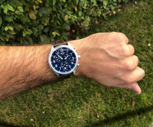 Load image into Gallery viewer, Tissot Chrono XL Vintage Blue Dial Brown Leather Strap Watch For Men - T116.617.16.042.00
