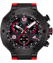 Load image into Gallery viewer, Tissot T Race Chronograph Black Dial Red Rubber Strap Watch For Men - T141.417.37.057.01