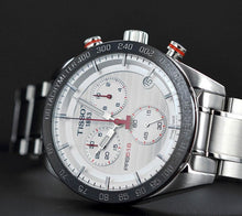 Load image into Gallery viewer, Tissot T Sport PRS 516 Chronograph White Dial Silver Steel Strap Watch For Men - T100.417.11.031.00