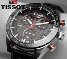 Load image into Gallery viewer, Tissot PRS 516 Chronograph Black Dial Black Leather Strap Watch For Men - T100.417.16.051.00