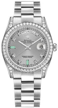 Load image into Gallery viewer, Rolex Day-Date 36 Diamond Emerald Gold Watch 118389-0124