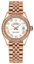Load image into Gallery viewer, Rolex Lady-Datejust 28 White Dial Rose Gold Watch 279135RBR