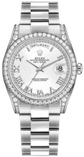 Load image into Gallery viewer, Rolex Day-Date 36 White Roman Numeral Dial Gold Watch 118389-0119