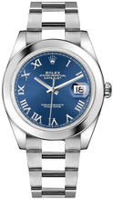 Load image into Gallery viewer, Rolex Datejust 41 Blue Roman Numeral Dial Men's Watch 126300-0017
