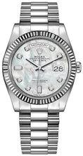 Load image into Gallery viewer, Rolex Day-Date 36 White Mother of Pearl Platinum Unisex Watch 128236-0002
