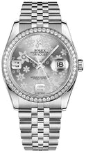 Load image into Gallery viewer, Rolex Datejust 36 Silver Floral Dial Watch 116244