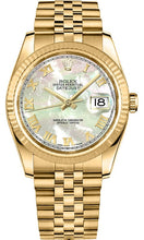 Load image into Gallery viewer, Rolex Datejust 36 Mother of Pearl Gold Watch 116238