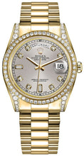 Load image into Gallery viewer, Rolex Day-Date 36 Silver Diamond Gold Watch 118388-0065
