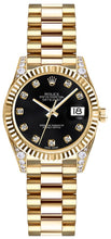 Load image into Gallery viewer, Rolex Lady-Datejust 26 Black Dial Gold Women's Watch 179238