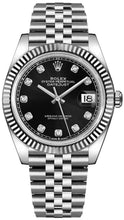 Load image into Gallery viewer, Rolex Datejust 41 Black Diamond Men's Watch 126334-0012