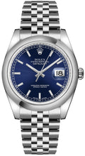 Load image into Gallery viewer, Rolex Datejust 36 Domed Bezel Blue Dial Watch 116200-0101