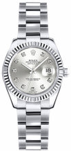Load image into Gallery viewer, Rolex Lady-Datejust 26 Silver Diamond Oyster Bracelet Watch 179179