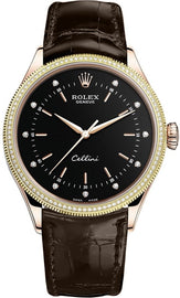 Rolex Cellini Time 18k Rose & Yellow Gold Diamonds Men's Watch 50605RBR-0013