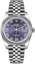 Load image into Gallery viewer, Rolex Datejust 36 Aubergine Dial Fluted Bezel Women's Watch 126234-0021