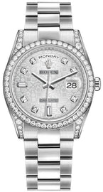 Rolex Day-Date 36 Silver Jubilee Diamond Gold Watch 118389-0122
