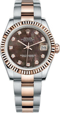 Load image into Gallery viewer, Rolex Datejust 31 Black Mother of Pearl Diamond Dial Watch 178271-0054