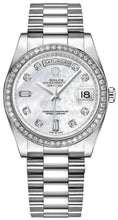 Load image into Gallery viewer, Rolex Day-Date 36 18k White Gold Women's Watch 128349RBR-0004