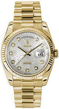 Load image into Gallery viewer, Rolex Day-Date 36 Silver Jubilee Diamond Dial Gold Watch 118238