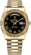 Load image into Gallery viewer, Rolex Day-Date 41 Black Roman Numeral Dial Gold Watch 218238-0041