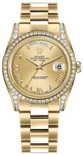 Load image into Gallery viewer, Rolex Day-Date 36 Champagne Roman Numeral Gold Watch 118388-0189