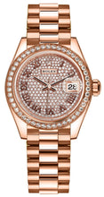 Load image into Gallery viewer, Rolex Lady-Datejust 28 Pave Everose Gold President Women's Watch 279135RBR