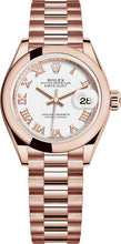 Load image into Gallery viewer, Rolex Lady-Datejust 28 White Roman Numeral President Bracelet Watch 279165-0021