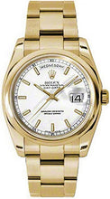Load image into Gallery viewer, Rolex Day-Date 36 White Dial Gold Watch 118208-0112